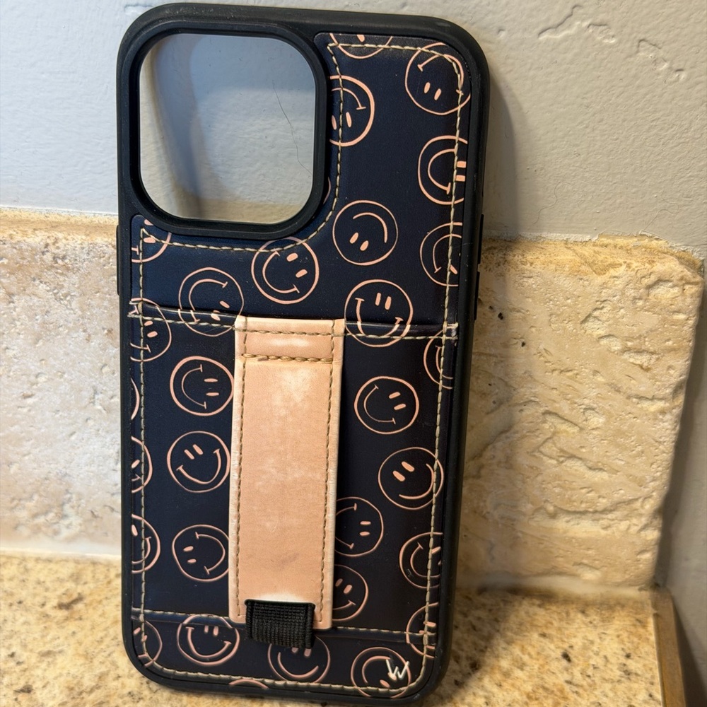 Black and Pink Smiley Face Phone Case